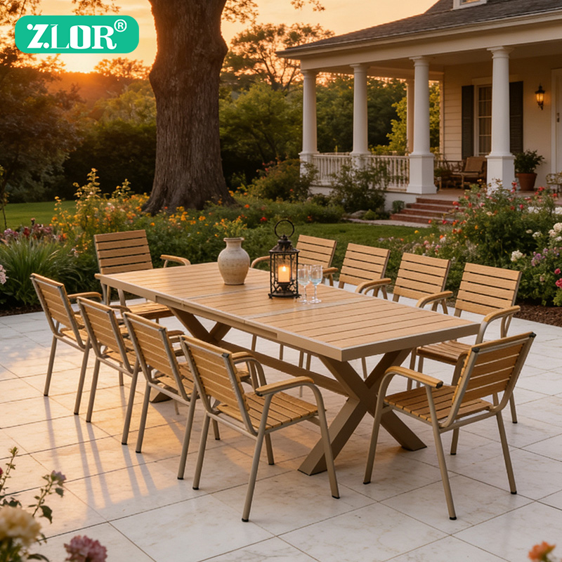 Outdoor Furniture No Cushions - Современный обеденный комплект для улицы с