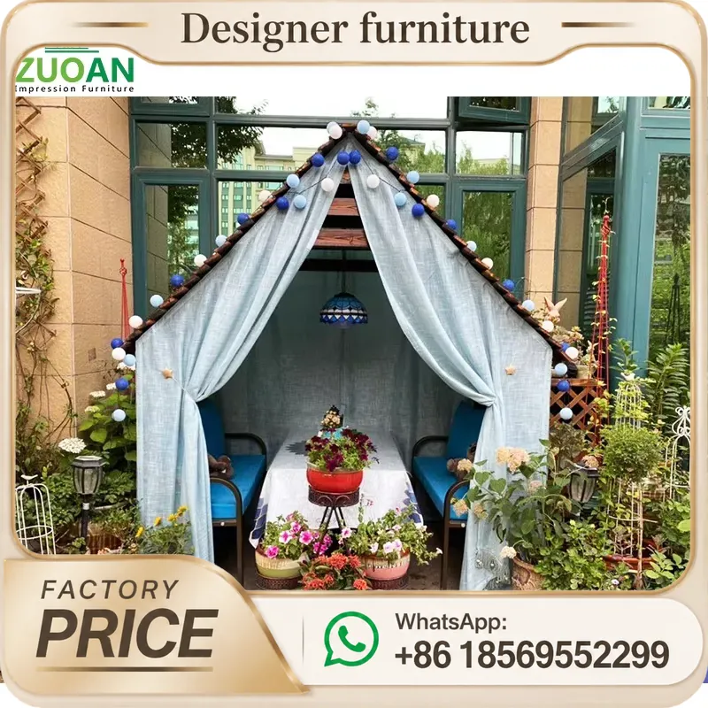 Outdoor Furniture Gazebo - Павильон-беседка из ДПК для улицы, деревянный,