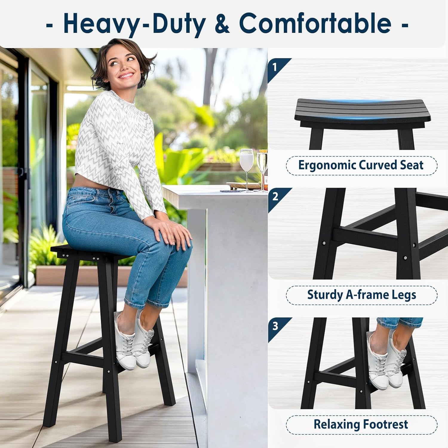 Набор из 2 уличных барных стул – обзор и цена Outdoor Furniture Hdpe