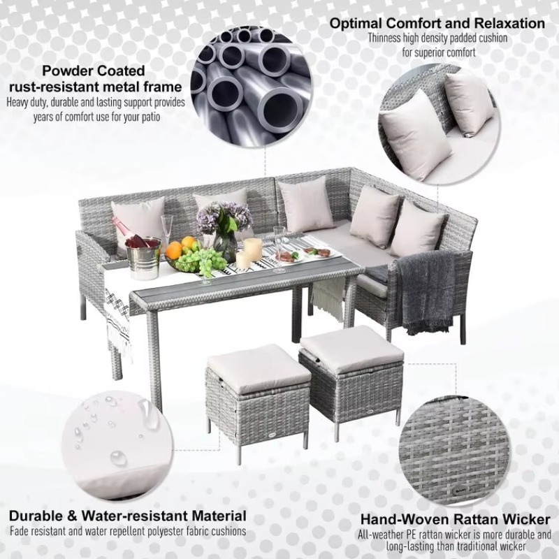 Всепогодный уличный угловой ди – обзор и цена Outdoor Furniture No Cushions