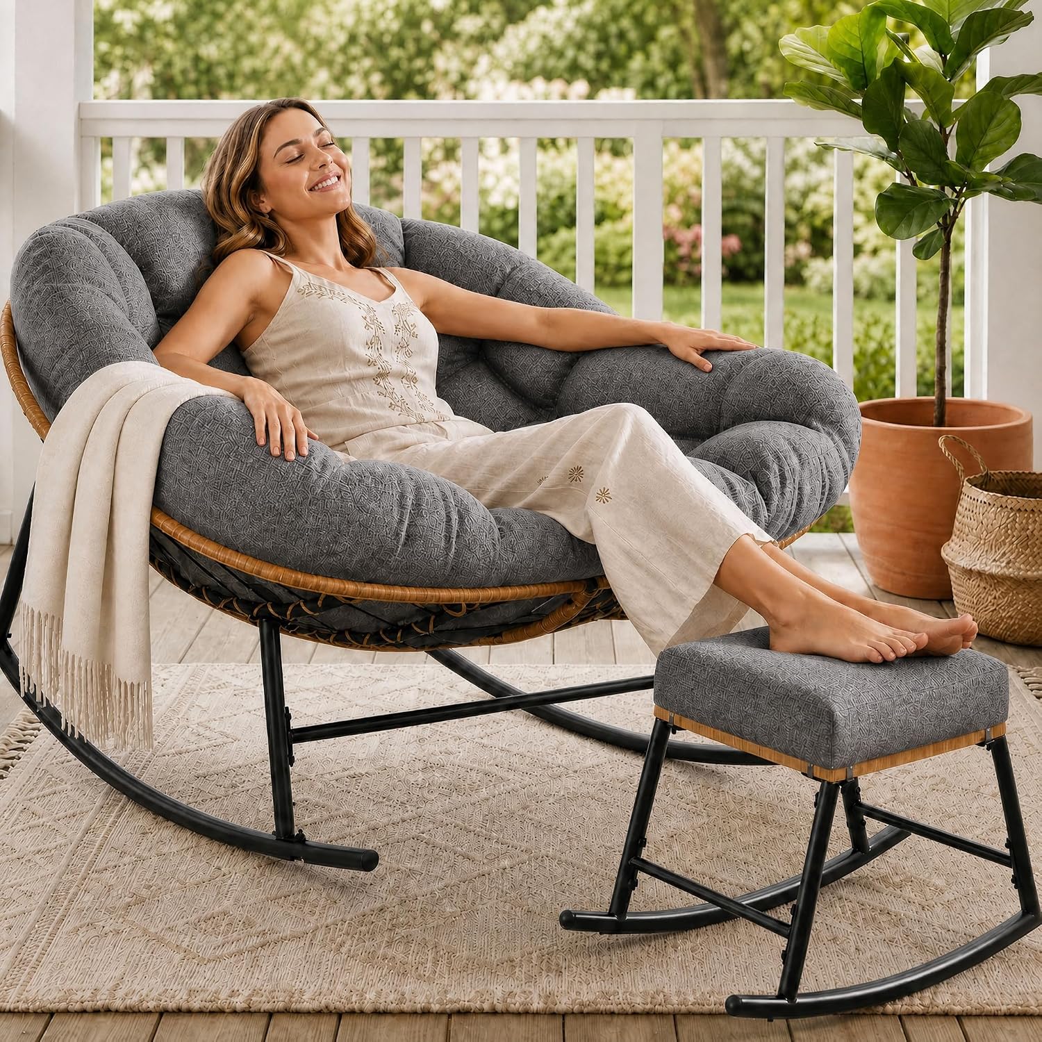 Большое кресло-качалка «Папаса – обзор и цена Outdoor Furniture No Cushions