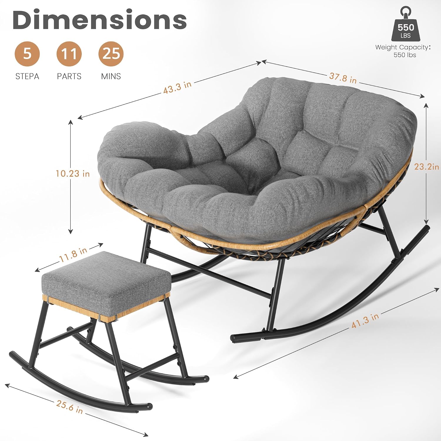 Большое кресло-качалка «Папаса – обзор и цена Outdoor Furniture No Cushions